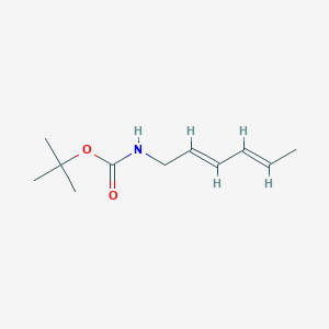 molecular formula C11H19NO2 B038126 Carbamic acid, 2,4-hexadienyl-, 1,1-dimethylethyl ester, (E,E)-(9CI) CAS No. 115270-12-7