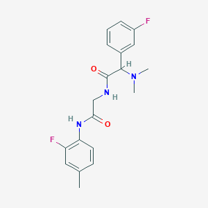 molecular formula C19H21F2N3O2 B3812610 2-(dimethylamino)-N-{2-[(2-fluoro-4-methylphenyl)amino]-2-oxoethyl}-2-(3-fluorophenyl)acetamide 