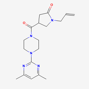 molecular formula C18H25N5O2 B3812651 1-allyl-4-{[4-(4,6-dimethylpyrimidin-2-yl)piperazin-1-yl]carbonyl}pyrrolidin-2-one 