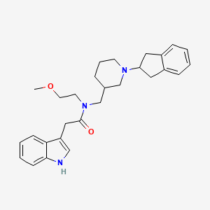 N-{[1-(2,3-dihydro-1H-inden-2-yl)-3-piperidinyl]methyl}-2-(1H-indol-3-yl)-N-(2-methoxyethyl)acetamide