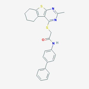 N-(biphenyl-4-yl)-2-[(2-methyl-5,6,7,8-tetrahydro[1]benzothieno[2,3-d]pyrimidin-4-yl)sulfanyl]acetamide