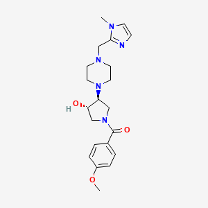 molecular formula C21H29N5O3 B3812670 (3S*,4S*)-1-(4-methoxybenzoyl)-4-{4-[(1-methyl-1H-imidazol-2-yl)methyl]-1-piperazinyl}-3-pyrrolidinol 