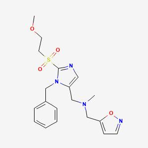 molecular formula C19H24N4O4S B3812675 ({1-benzyl-2-[(2-methoxyethyl)sulfonyl]-1H-imidazol-5-yl}methyl)(5-isoxazolylmethyl)methylamine 