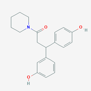 molecular formula C20H23NO3 B3812685 3-[1-(4-hydroxyphenyl)-3-oxo-3-(1-piperidinyl)propyl]phenol 
