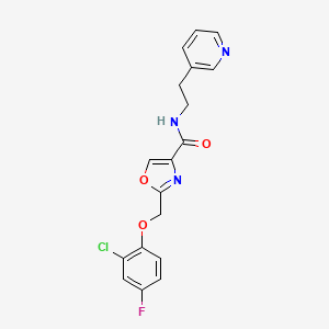 molecular formula C18H15ClFN3O3 B3812689 2-[(2-chloro-4-fluorophenoxy)methyl]-N-[2-(3-pyridinyl)ethyl]-1,3-oxazole-4-carboxamide 