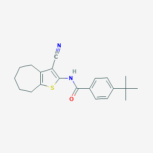 molecular formula C21H24N2OS B381270 4-tert-butyl-N-(3-cyano-5,6,7,8-tetrahydro-4H-cyclohepta[b]thiophen-2-yl)benzamide CAS No. 379248-60-9