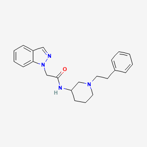 molecular formula C22H26N4O B3812700 2-(1H-indazol-1-yl)-N-[1-(2-phenylethyl)-3-piperidinyl]acetamide 