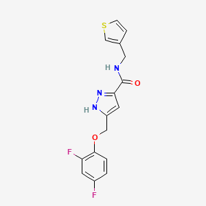 molecular formula C16H13F2N3O2S B3812707 5-[(2,4-difluorophenoxy)methyl]-N-(3-thienylmethyl)-1H-pyrazole-3-carboxamide 