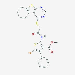 Methyl 5-bromo-4-phenyl-2-{[(5,6,7,8-tetrahydro[1]benzothieno[2,3-d]pyrimidin-4-ylsulfanyl)acetyl]amino}-3-thiophenecarboxylate