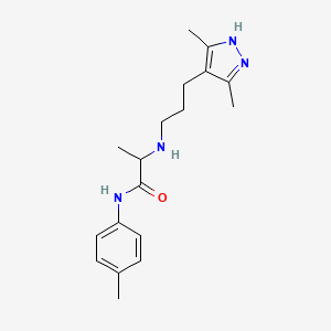 molecular formula C18H26N4O B3812712 2-{[3-(3,5-dimethyl-1H-pyrazol-4-yl)propyl]amino}-N-(4-methylphenyl)propanamide 