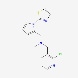 molecular formula C15H15ClN4S B3812737 1-(2-chloropyridin-3-yl)-N-methyl-N-{[1-(1,3-thiazol-2-yl)-1H-pyrrol-2-yl]methyl}methanamine 