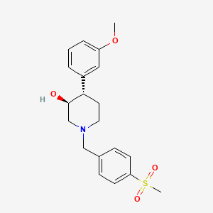 molecular formula C20H25NO4S B3812743 (3S*,4S*)-4-(3-methoxyphenyl)-1-[4-(methylsulfonyl)benzyl]piperidin-3-ol 