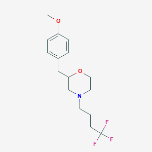 molecular formula C16H22F3NO2 B3812764 2-(4-methoxybenzyl)-4-(4,4,4-trifluorobutyl)morpholine 