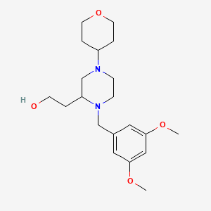 molecular formula C20H32N2O4 B3812766 2-[1-(3,5-dimethoxybenzyl)-4-(tetrahydro-2H-pyran-4-yl)-2-piperazinyl]ethanol 