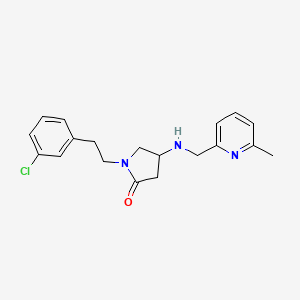 molecular formula C19H22ClN3O B3812771 1-[2-(3-chlorophenyl)ethyl]-4-{[(6-methyl-2-pyridinyl)methyl]amino}-2-pyrrolidinone 