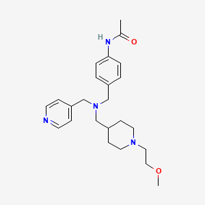 molecular formula C24H34N4O2 B3812779 N-(4-{[{[1-(2-methoxyethyl)-4-piperidinyl]methyl}(4-pyridinylmethyl)amino]methyl}phenyl)acetamide 