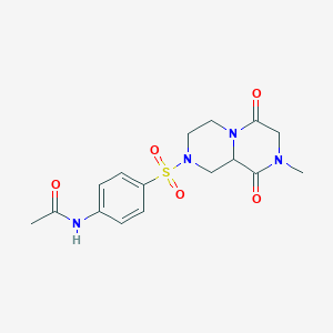 molecular formula C16H20N4O5S B3812786 N-{4-[(8-methyl-6,9-dioxooctahydro-2H-pyrazino[1,2-a]pyrazin-2-yl)sulfonyl]phenyl}acetamide 