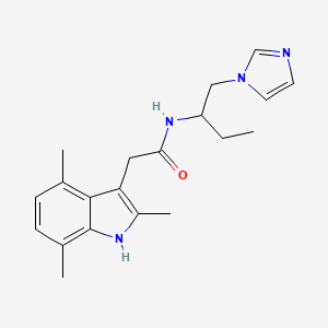 molecular formula C20H26N4O B3812794 N-[1-(1H-imidazol-1-ylmethyl)propyl]-2-(2,4,7-trimethyl-1H-indol-3-yl)acetamide 
