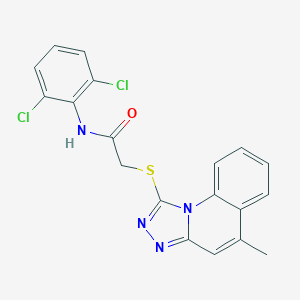 molecular formula C19H14Cl2N4OS B381280 N-(2,6-dichlorophenyl)-2-({5-methyl-[1,2,4]triazolo[4,3-a]quinolin-1-yl}sulfanyl)acetamide CAS No. 315676-51-8
