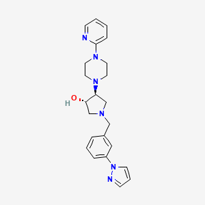 molecular formula C23H28N6O B3812818 (3S*,4S*)-1-[3-(1H-pyrazol-1-yl)benzyl]-4-[4-(2-pyridinyl)-1-piperazinyl]-3-pyrrolidinol 