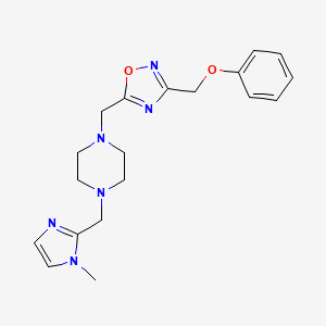 molecular formula C19H24N6O2 B3812827 1-[(1-methyl-1H-imidazol-2-yl)methyl]-4-{[3-(phenoxymethyl)-1,2,4-oxadiazol-5-yl]methyl}piperazine 
