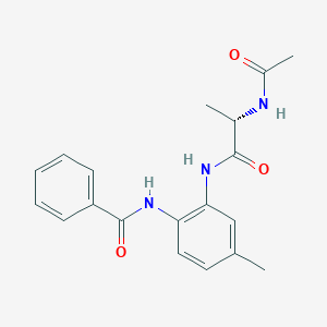 molecular formula C19H21N3O3 B3812829 N-(2-{[(2S)-2-(acetylamino)propanoyl]amino}-4-methylphenyl)benzamide 