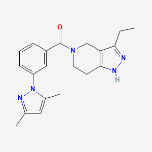 molecular formula C20H23N5O B3812835 5-[3-(3,5-dimethyl-1H-pyrazol-1-yl)benzoyl]-3-ethyl-4,5,6,7-tetrahydro-1H-pyrazolo[4,3-c]pyridine 