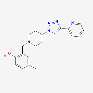 molecular formula C20H23N5O B3812858 4-methyl-2-({4-[4-(2-pyridinyl)-1H-1,2,3-triazol-1-yl]-1-piperidinyl}methyl)phenol trifluoroacetate (salt) 