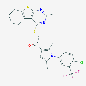 1-{1-[4-chloro-3-(trifluoromethyl)phenyl]-2,5-dimethyl-1H-pyrrol-3-yl}-2-[(2-methyl-5,6,7,8-tetrahydro[1]benzothieno[2,3-d]pyrimidin-4-yl)sulfanyl]ethanone
