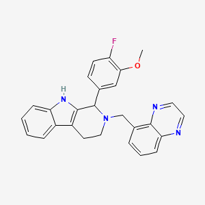 molecular formula C27H23FN4O B3812880 1-(4-fluoro-3-methoxyphenyl)-2-(5-quinoxalinylmethyl)-2,3,4,9-tetrahydro-1H-beta-carboline 