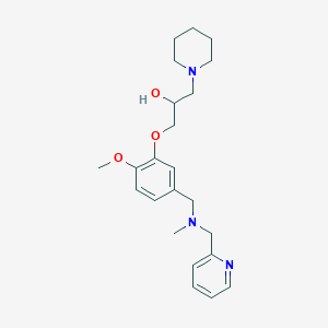 molecular formula C23H33N3O3 B3812894 1-(2-methoxy-5-{[methyl(2-pyridinylmethyl)amino]methyl}phenoxy)-3-(1-piperidinyl)-2-propanol 