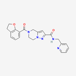 molecular formula C22H21N5O3 B3812905 5-(2,3-dihydro-1-benzofuran-7-ylcarbonyl)-N-(pyridin-2-ylmethyl)-4,5,6,7-tetrahydropyrazolo[1,5-a]pyrazine-2-carboxamide 