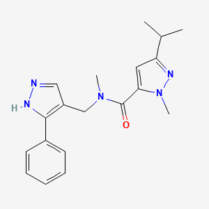molecular formula C19H23N5O B3812909 3-isopropyl-N,1-dimethyl-N-[(5-phenyl-1H-pyrazol-4-yl)methyl]-1H-pyrazole-5-carboxamide 