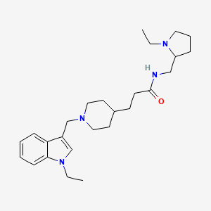 molecular formula C26H40N4O B3812918 3-{1-[(1-ethyl-1H-indol-3-yl)methyl]-4-piperidinyl}-N-[(1-ethyl-2-pyrrolidinyl)methyl]propanamide 