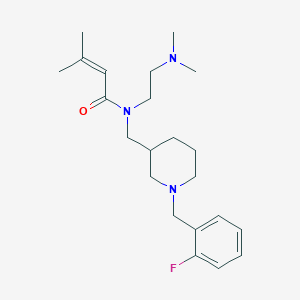 molecular formula C22H34FN3O B3812920 N-[2-(dimethylamino)ethyl]-N-{[1-(2-fluorobenzyl)-3-piperidinyl]methyl}-3-methyl-2-butenamide 