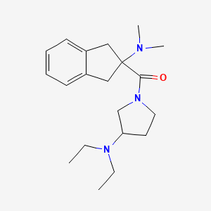 molecular formula C20H31N3O B3812927 1-{[2-(dimethylamino)-2,3-dihydro-1H-inden-2-yl]carbonyl}-N,N-diethyl-3-pyrrolidinamine 