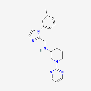 molecular formula C20H24N6 B3812950 N-{[1-(3-methylphenyl)-1H-imidazol-2-yl]methyl}-1-(2-pyrimidinyl)-3-piperidinamine 