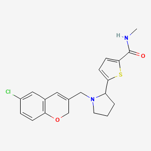 molecular formula C20H21ClN2O2S B3812968 5-{1-[(6-chloro-2H-chromen-3-yl)methyl]-2-pyrrolidinyl}-N-methyl-2-thiophenecarboxamide 