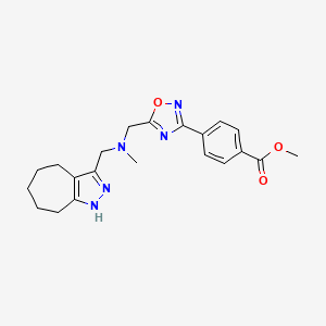 molecular formula C21H25N5O3 B3812983 methyl 4-(5-{[(1,4,5,6,7,8-hexahydrocyclohepta[c]pyrazol-3-ylmethyl)(methyl)amino]methyl}-1,2,4-oxadiazol-3-yl)benzoate 