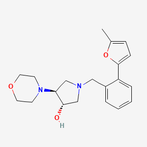 molecular formula C20H26N2O3 B3812996 (3S*,4S*)-1-[2-(5-methyl-2-furyl)benzyl]-4-(4-morpholinyl)-3-pyrrolidinol 