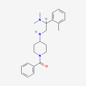 molecular formula C23H31N3O B3812999 N~2~-(1-benzoylpiperidin-4-yl)-N~1~,N~1~-dimethyl-1-(2-methylphenyl)ethane-1,2-diamine 