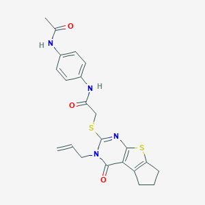 N-[4-(acetylamino)phenyl]-2-[(3-allyl-4-oxo-3,5,6,7-tetrahydro-4H-cyclopenta[4,5]thieno[2,3-d]pyrimidin-2-yl)sulfanyl]acetamide