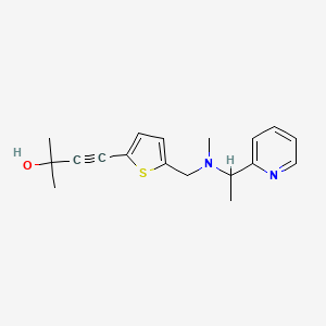 molecular formula C18H22N2OS B3813022 2-methyl-4-(5-{[methyl(1-pyridin-2-ylethyl)amino]methyl}-2-thienyl)but-3-yn-2-ol 