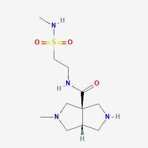 molecular formula C11H22N4O3S B3813032 (3aR*,6aR*)-2-methyl-N-{2-[(methylamino)sulfonyl]ethyl}hexahydropyrrolo[3,4-c]pyrrole-3a(1H)-carboxamide 