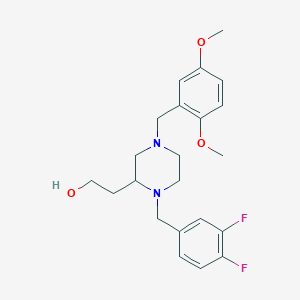 molecular formula C22H28F2N2O3 B3813059 2-[1-(3,4-difluorobenzyl)-4-(2,5-dimethoxybenzyl)-2-piperazinyl]ethanol 