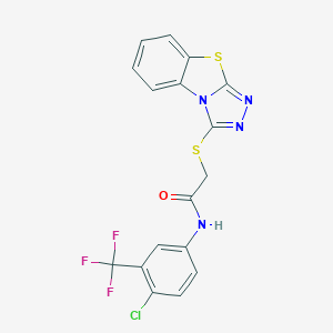 molecular formula C17H10ClF3N4OS2 B381306 N-[4-chloro-3-(trifluoromethyl)phenyl]-2-([1,2,4]triazolo[3,4-b][1,3]benzothiazol-3-ylthio)acetamide CAS No. 315710-17-9