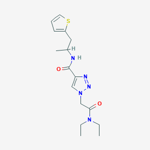molecular formula C16H23N5O2S B3813065 1-[2-(diethylamino)-2-oxoethyl]-N-[1-methyl-2-(2-thienyl)ethyl]-1H-1,2,3-triazole-4-carboxamide 