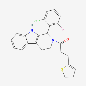molecular formula C24H20ClFN2OS B3813077 1-(2-chloro-6-fluorophenyl)-2-[3-(2-thienyl)propanoyl]-2,3,4,9-tetrahydro-1H-beta-carboline 