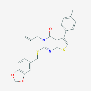 2-(1,3-Benzodioxol-5-ylmethylsulfanyl)-5-(4-methylphenyl)-3-prop-2-enylthieno[2,3-d]pyrimidin-4-one