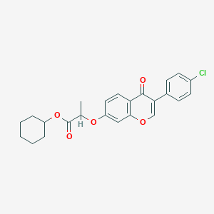 molecular formula C24H23ClO5 B381309 cyclohexyl 2-{[3-(4-chlorophenyl)-4-oxo-4H-chromen-7-yl]oxy}propanoate 